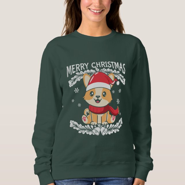 God jul Corgi T Shirt (Framsida)
