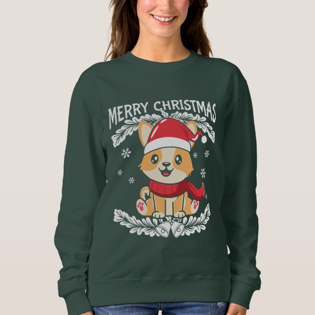 God jul Corgi T Shirt (Framsida)