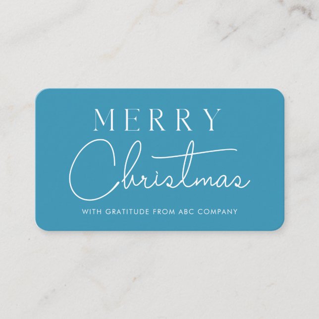 God jul Corporate Tack Blue Visitkort (Framsida)