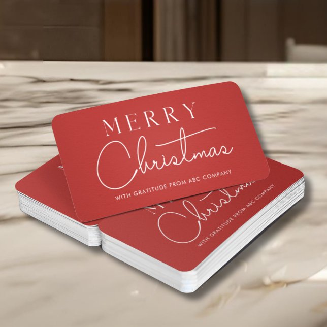 God jul Corporate Tack Red Visitkort (Skapare uppladdad)