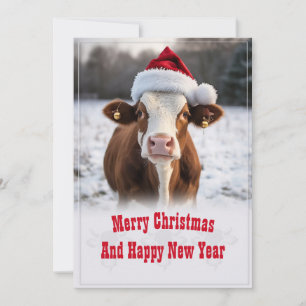 God jul Cow Julkort