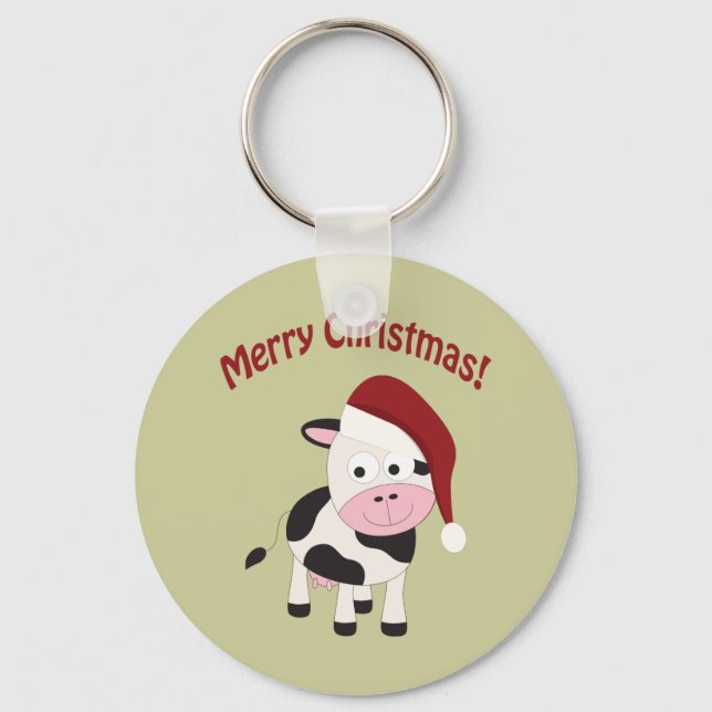 God jul Cow Nyckelring (Framsida)