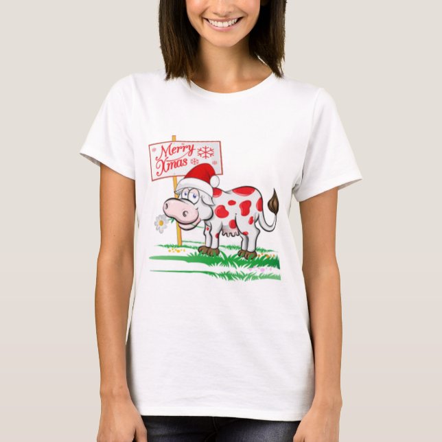 God jul Cow T Shirt (Framsida)