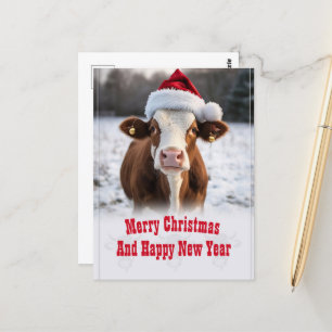 God jul Cow Vykort