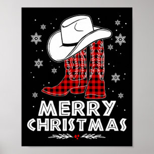 God jul Cowboy Boots Red Buffalo Play Wes Poster