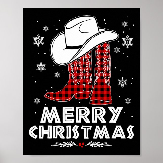 God jul Cowboy Boots Red Buffalo Play Wes Poster (Framsidan)