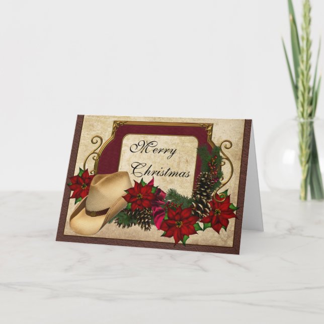 God jul Cowboy (cowgirl) hälsning Helgkort (Framsida)