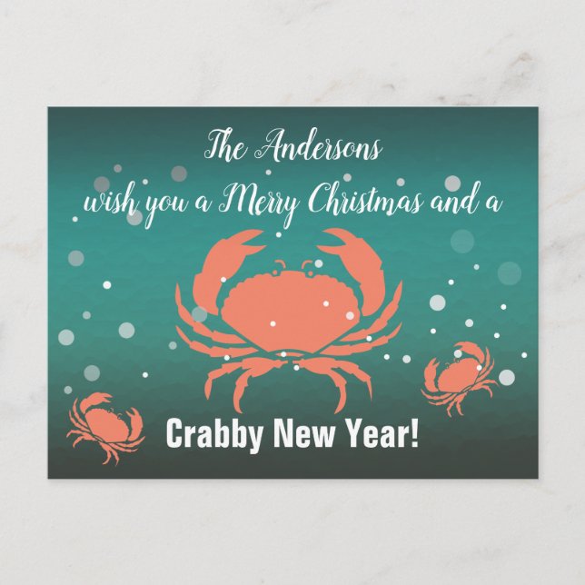God jul Crabby nytt år! Helg Vykort (Framsida)