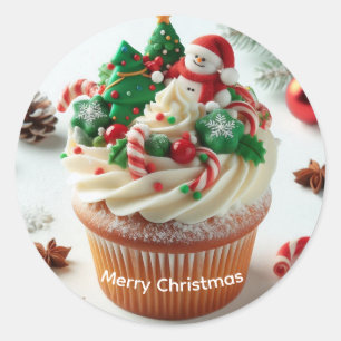God jul Cupaka Runt Klistermärke