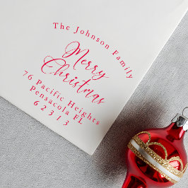 GOD JUL Curved Text Family Namn & Adress Självfärgande Stämpel