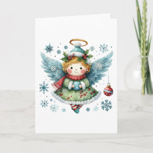 God jul Cute Angel Folk Art Stil Kort