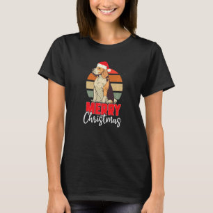 God jul Cute Beagle Puppy Hund Wearing Sant T Shirt