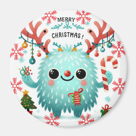 God jul Cute Blue monster Magnet