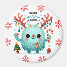 God jul Cute Blue monster Magnet