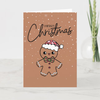 God jul Cute Brown Gingerbag Card Helgkort