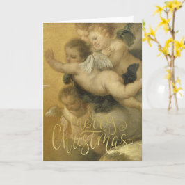 God jul - Cute Cherubs Fine Art Kort