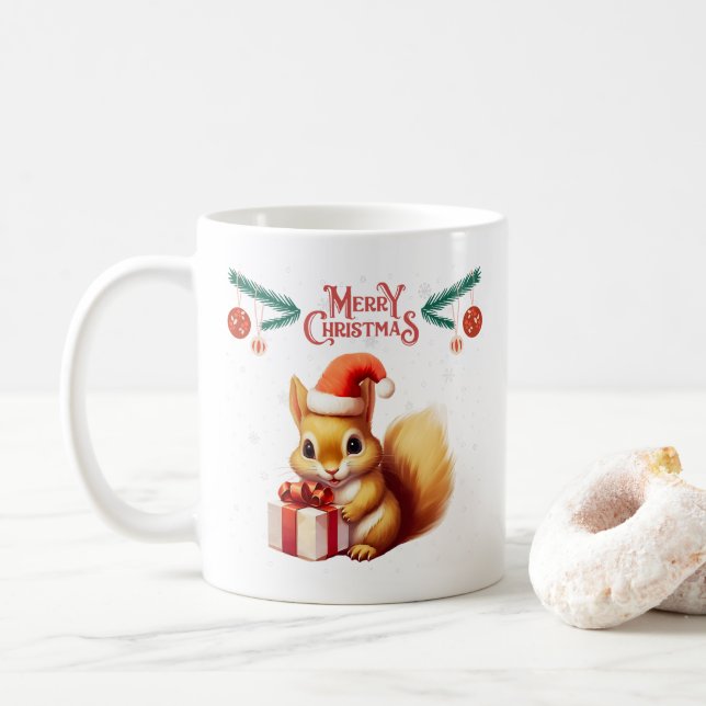 God jul - Cute Chipmunk Kaffemugg (Med munk)