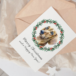 God jul Cute Dachshund Helgdag-utandningskort Helgkort