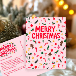 GOD JUL Cute Doodle Whimsical ANPASSNINGSBAR Vykort