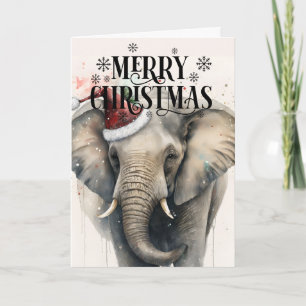 God jul Cute Elephant Card Kort