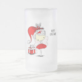 God jul Cute Fairy Frostat Ölglas