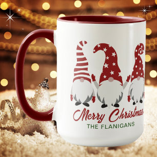God jul Cute Festive Gnomes Personlig Mugg