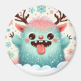God jul Cute Fluffy goofy monster Magnet
