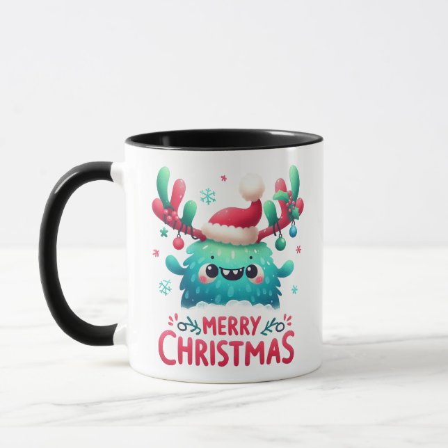 God jul Cute Fluffy Mugg (Vänster)