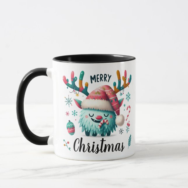 God jul Cute Fluffy Mugg (Vänster)