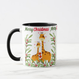 God jul Cute Giraffe i en djungel Mugg