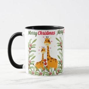 God jul Cute Giraffe i en djungel Mugg