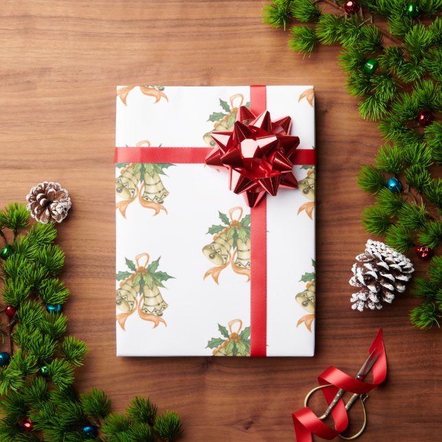 God jul Cute Grönt Gult Orange Klockor Presentpapper (Julgåva)