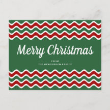 God jul Cute Grönt Red Wave Rand