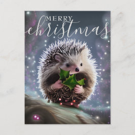 God jul Cute Hedgehog Helg Vykort