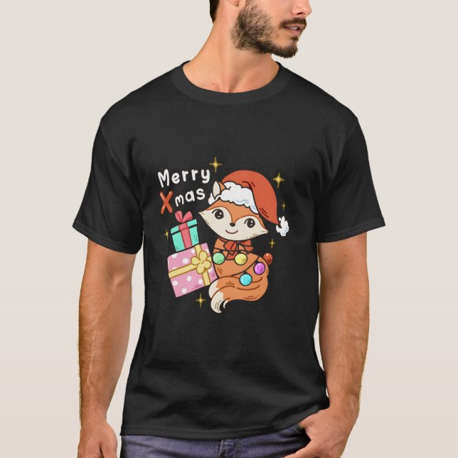 God jul Cute Helgdag Design T Shirt (Framsida)