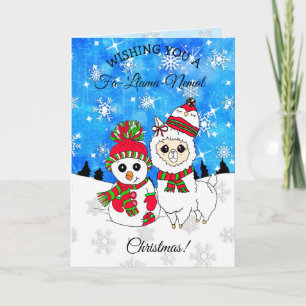 God jul Cute Helgdag Llama Festive Kort