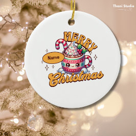 God jul Cute Hett Chocolate Mugg Family Julgransprydnad Keramik