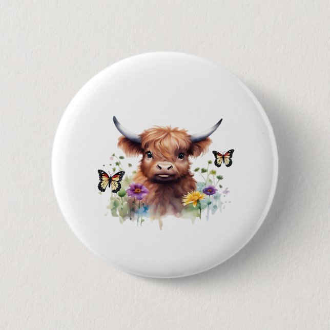 God jul Cute Highland Cow Classic T-Shirt Knapp (Framsida)