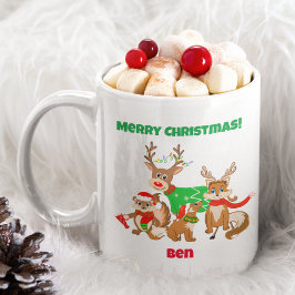 God jul! Cute Hjort, Foxes & Chipmunk Kaffemugg