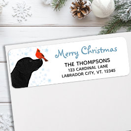 God jul Cute Hund Black Labour Returadress Etikett