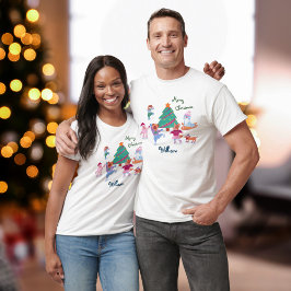 God jul Cute Hund Ice Sker Namn Manar T Shirt