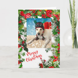 God jul Cute Hund med Antlers Anpassa Helgkort