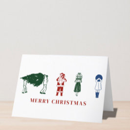 God jul Cute Illustration Helgkort