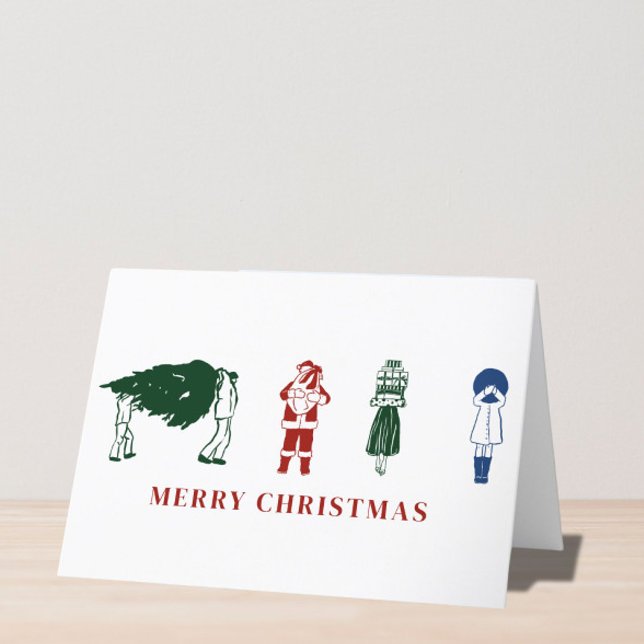 God jul Cute Illustration Helgkort (Skapare uppladdad)