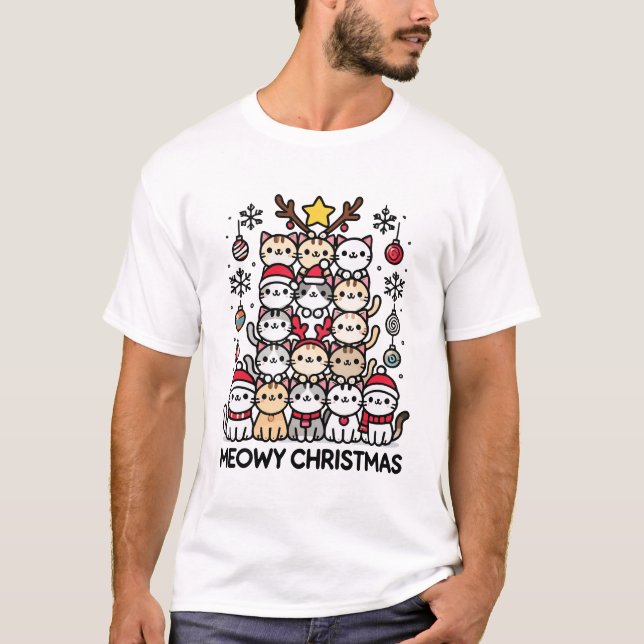 God jul Cute Julgran Helgdag T Shirt (Framsida)