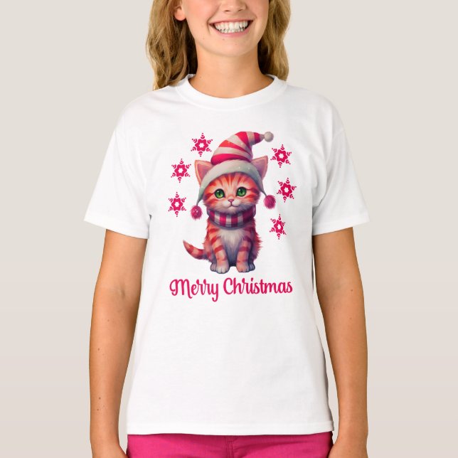 God jul Cute-julklapp T Shirt (Framsida)