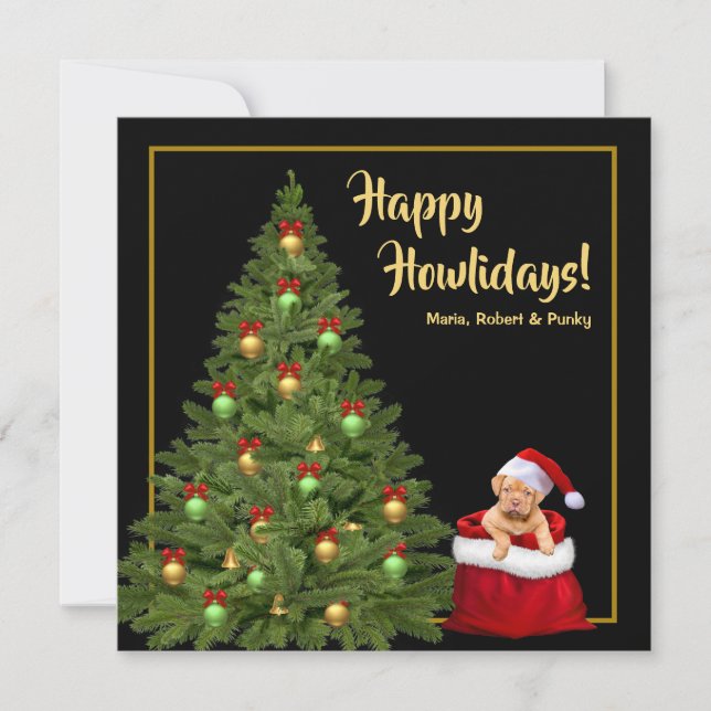 God jul Cute Jultomten Puppy Helgdag Julkort (Framsida)