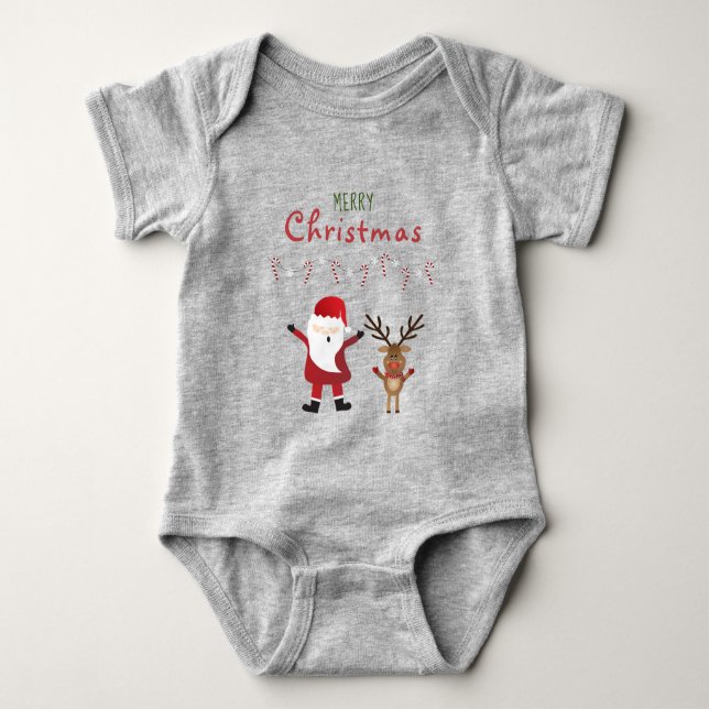God jul Cute Jultomten Reindeer T Shirt (Framsida)