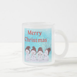 God jul Cute Little Snögubbars Frostad Glasmugg