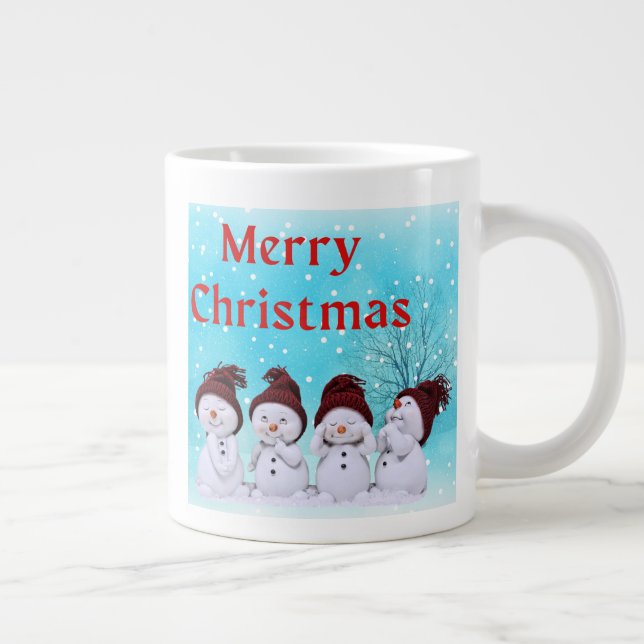 God jul Cute Little Snögubbars Jumbo Mugg (Höger)